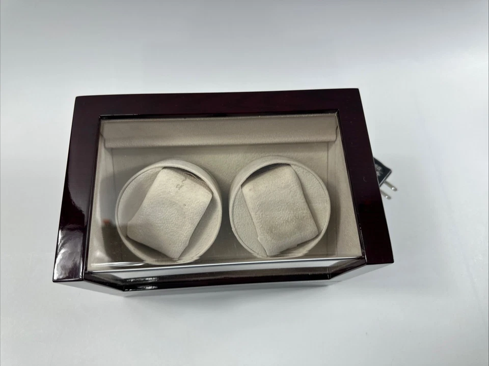 Enrollador de reloj doble Versa Elite madera de cerezo adaptador de corriente incluido Foto 2 de 4