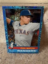 2025 Topps Heritage High Number Phil Maton Blue Sparkle Refractor