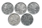 High Grade Lot 1936 1934 1936 1939 1939 Mercury Dime Collection *042