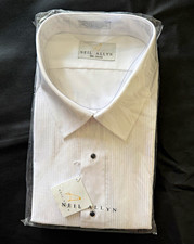 Neil Allyn 3XL 32/33 White Pleated Tuxedo Shirt Spread Collar