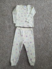 Carters Vintage 12 Mo Waffle Knit Pajama Set Yellow ABC 2 Piece Snug Fit Unisex