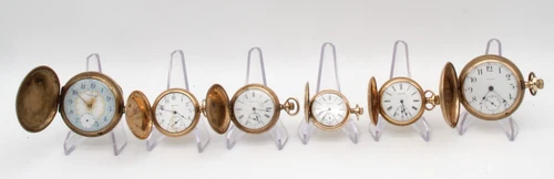 Waltham 6-18s Vintage Hunter Case Manual Pocket Watches As Is Lot of 6 PW-159