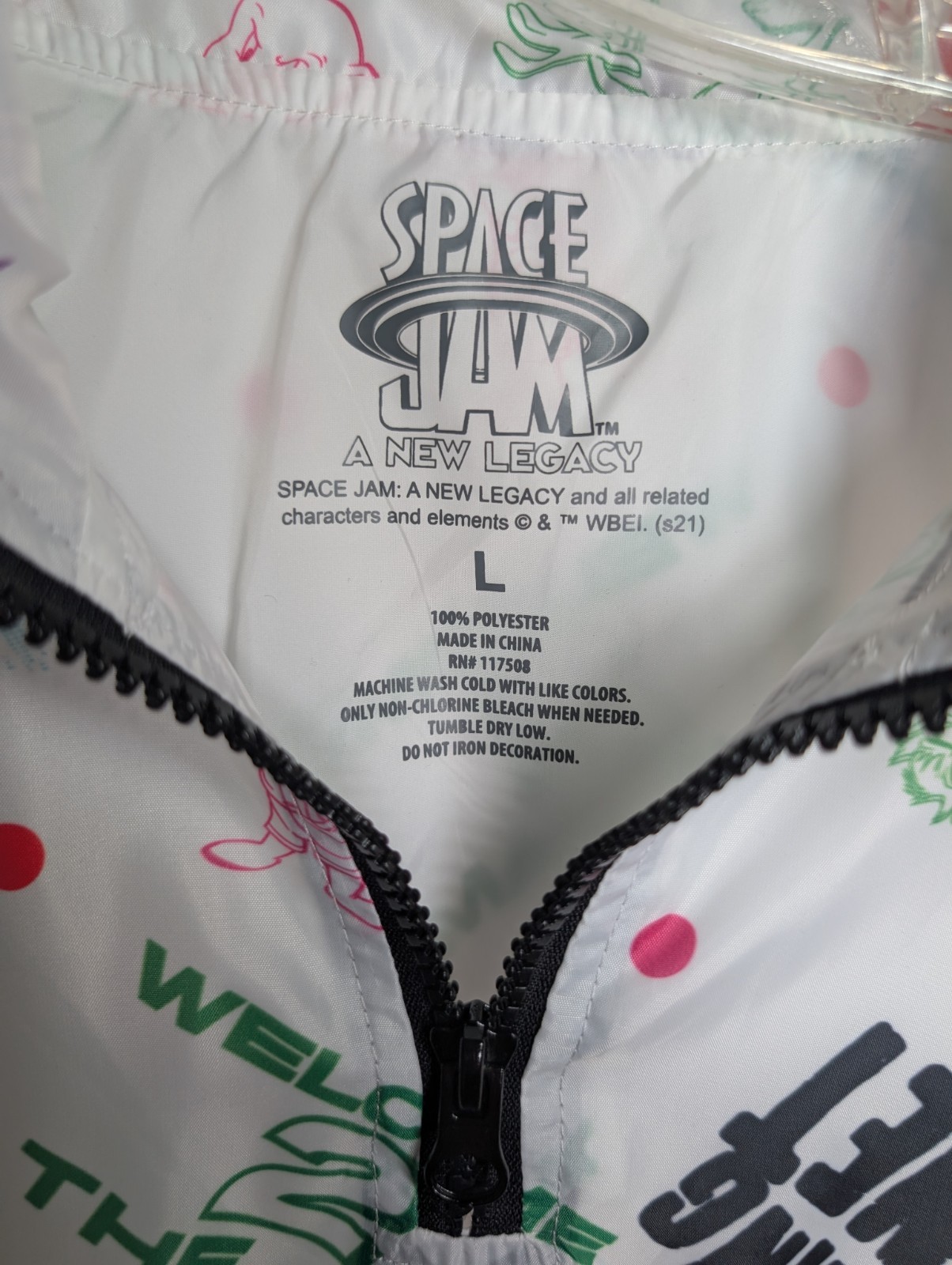 Space Jam Pullover Half Zip Large Windbreaker Type - image 6