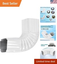 90-Degree Gutter Elbow 2x3 - Sturdy White Aluminum for Drag-Free Flow