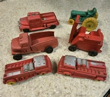 Vintage 1950's Lot of Auburn Rubber Trucks & Tractor