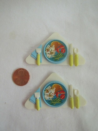 Fisher Price Loving Family Dollhouse 2 Pork Chop Trays Food Tray Chops - Picture 2 of 4