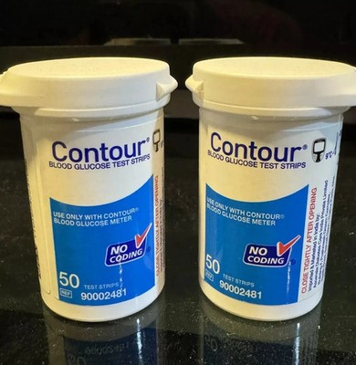 Contour Blue Blood Glucose Test Strips 100 free shipping