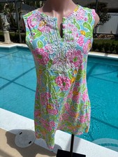 Barbara Gerwit Vintage Floral Sleeveless dress WOMENS Embroidered L Large