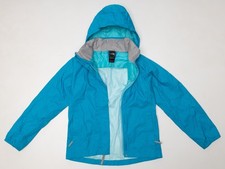Kids/Girls The North Face Hooded Waterproof Rain Jacket Blue Size Medium M 10/12