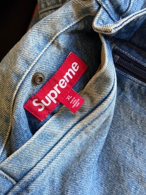 Supreme Faux Fur Reversible Hooded Work Jacket - Size XL - Denim