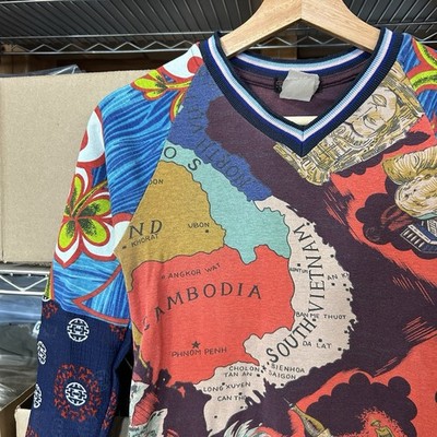 Custo Barcelona Vintage Y2K Graphic Mesh Top Asia Scary Movie Sz S