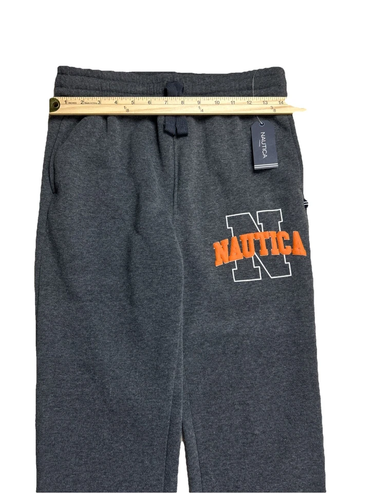 Pantalones de chándal Nautica para niños jóvenes de vellón talla L gris con logotipo grande bolsillos nuevos con etiquetas Foto 4 de 4