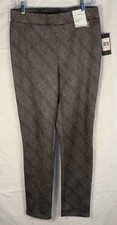 Tommy Hilfiger Pants Women  s 10 Dk Gray Plaid Stretch Pull On Ankle Preppy NWT
