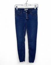 Free People Women's Blue Jeans Size 25 High waisted with buttons