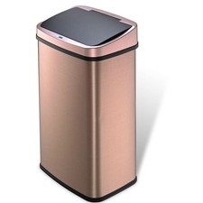 13 Gallon Stainless Steel Kitchen Trash Can Motion Sensor Lid Gold Copper New