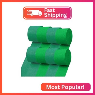 8 Rolls Crepe Paper Streamers 1.8 Inch x 82 Ft/Roll Grass Green and Deep Green P
