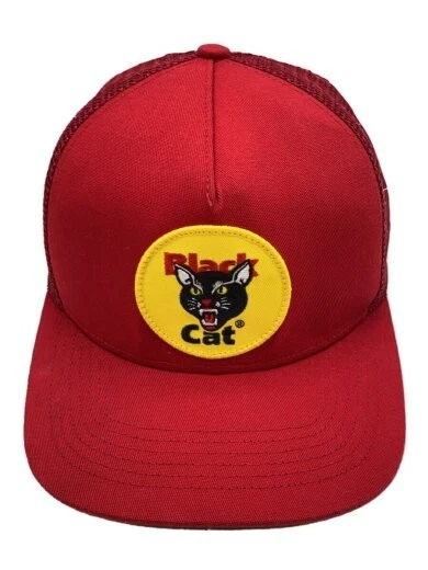 Casquette Supreme 24Ss noir chat maille dos 5 panneaux rouge libre homme AEr35