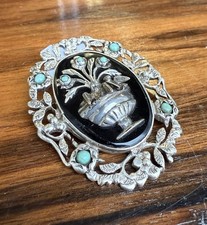 Silber Brosche wohl aus der Biedermeier zeit ...