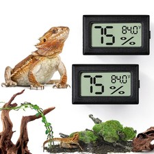 Bearded Dragon Tank Accessories, 2PCS Reptile Terrarium Thermometer and Humid...