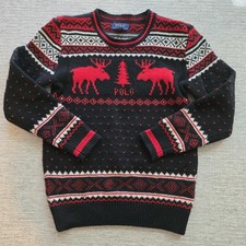 Polo Ralph Lauren Kids Fair Isle Moose Sweater Size 7
