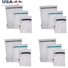 Mesh Laundry Wash Bags Set 3 Sizes Zipper Guard Antimicrobial 12 Total Bags New