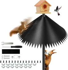Squirrel Baffle for Bird Feeder Pole - 19 Inch Outdoor Pole Mount Guard & Squirr