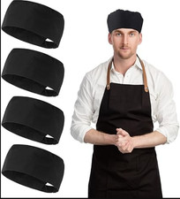 4 Pcs Unisex Chef Hats Adjustable Kitchen Cooking Caps with Breathable Mesh Top