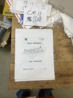 Taylor Pittsburgh Field General Disc Harrows Owners Manual NOS