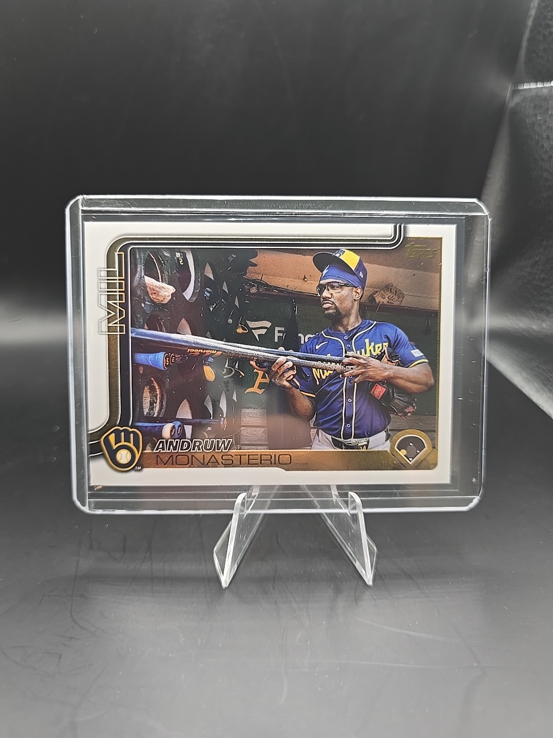 2025 Topps Series 2 Andruw Monasterio GOLDEN MIRROR Image Variation #SSP Brewers