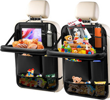 2Pack Car Backseat Organizer with Foldable Table Tray,6 Storage Pockets Car Stor