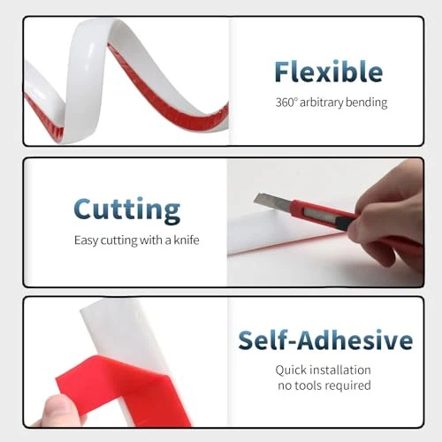 Flexible Quarter Round Molding, Peel and Stick Quarter Round Trim Molding, - Picture 4 of 7
