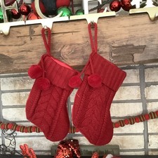 1 Target Red Cable Knit Mini Sweater Knit Christmas Stocking Wondershop Pom Pom