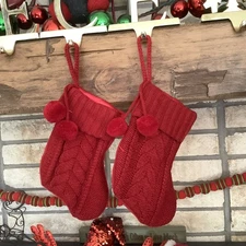 1 Target Red Cable Knit Mini Sweater Knit Christmas Stocking Wondershop Pom Pom
