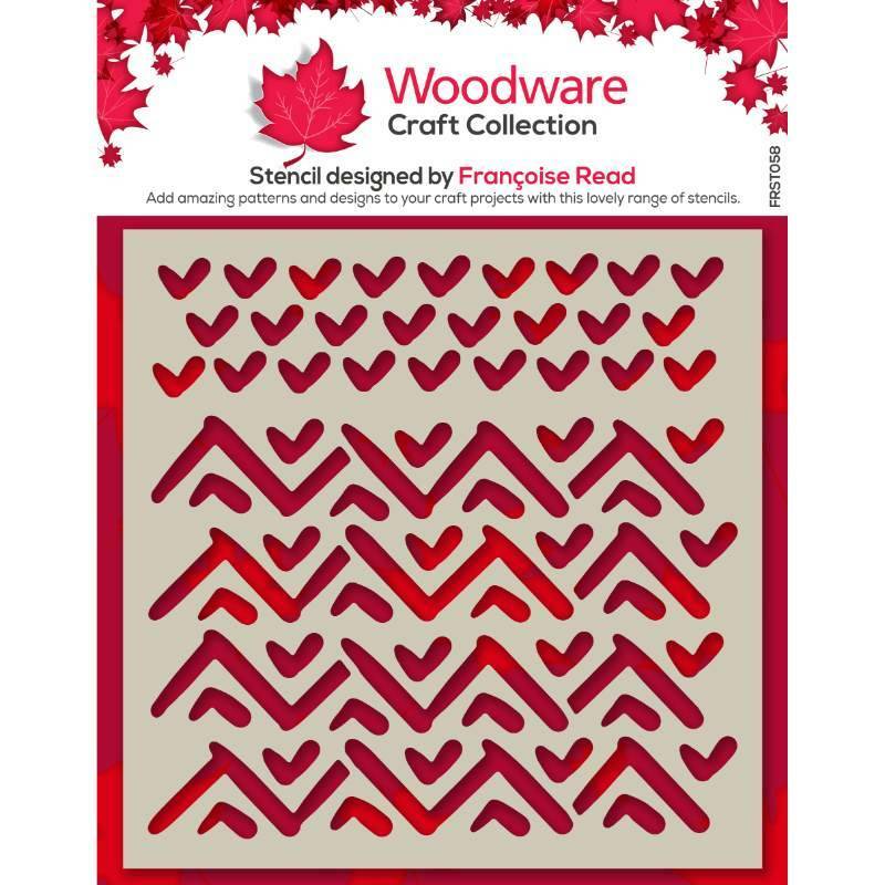 Woodware Tribal Repeating Pattern Background Stencil 15 x15 Birthday Card Making