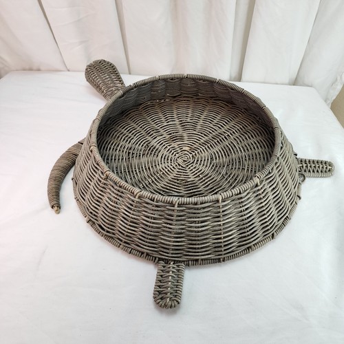 Cesta tejida grande en forma de tortuga 22" POR 4" PLAYA TEJIDA OCÉANO COSTA  - Imagen 3 de 7