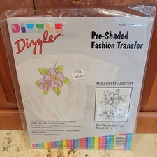 Dizzle "FLORAL" Pre-Shaded Fashion Iron-On Transfer #50007 -New, Sealed!