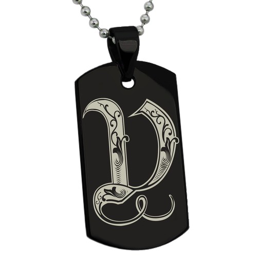 Collar o llavero con etiqueta de perro con letra de alfabeto de acero inoxidable con monograma real - Imagen 171 de 209