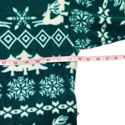 Pullover polar verde tigre vintage de la tienda Disney 1/4 cremallera mediana escena de invierno - Imagen 14 de 16