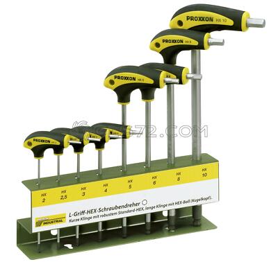 8 PIECE ALLEN HEX KEY L-HANDLE SET HX 2-10 MM PROXXON 22650