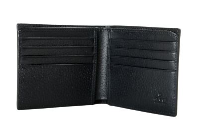 ☆韓国の人気☆【GUCCI】☆BEE STAR leather bifold wallet☆ Gucci Men's Black & Gold Bee Star Print Textured Leather