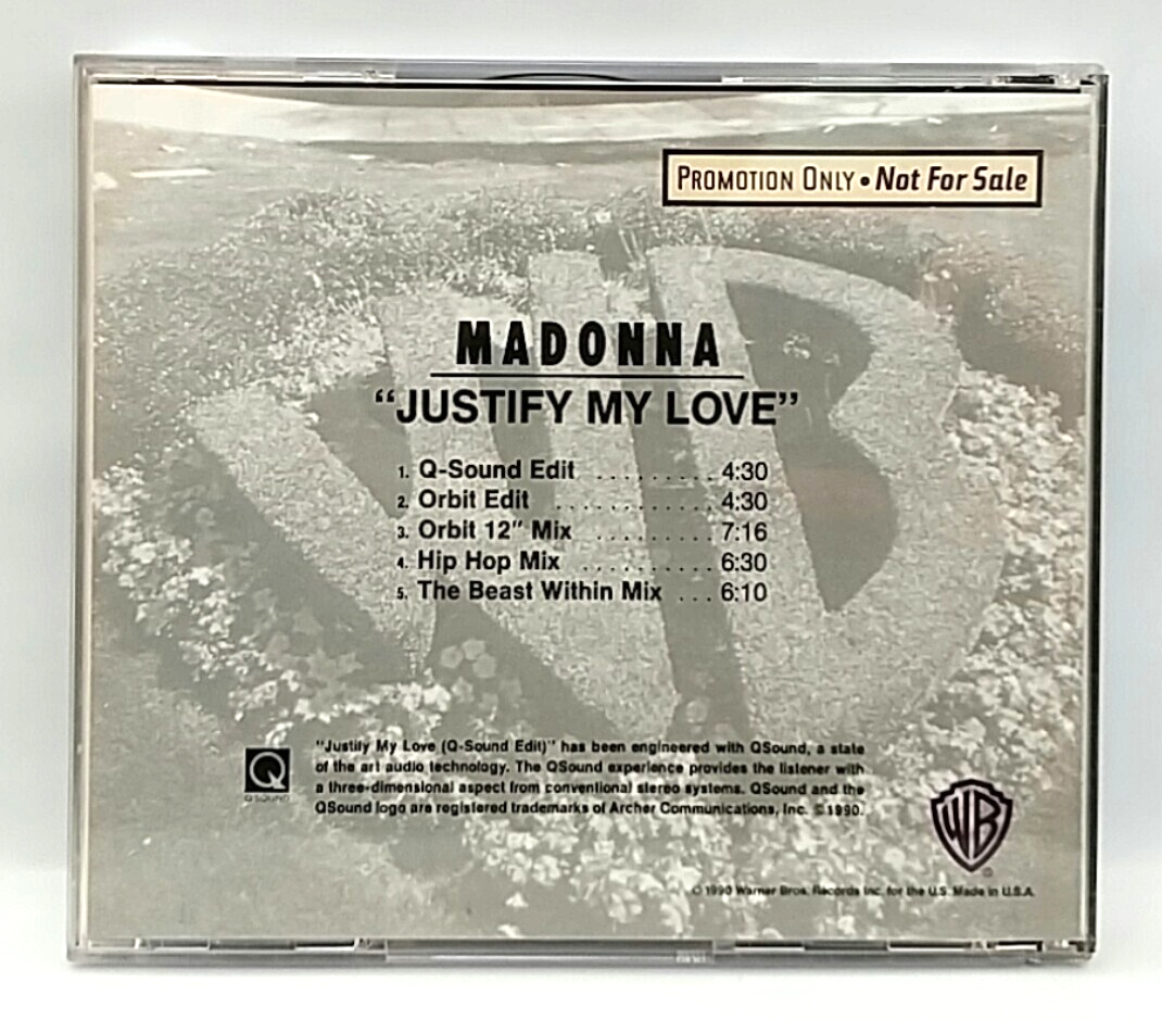 CD) Madonna – Justify My Love, Promo, PRO-CD-4613, Single, NM/NM