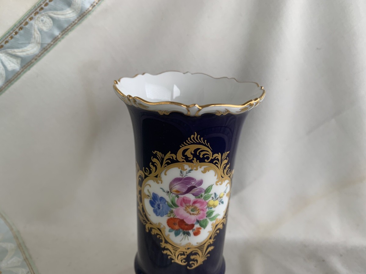 美品】マイセン☆Cobalt Blue Trumpet Vase 【公式通販】