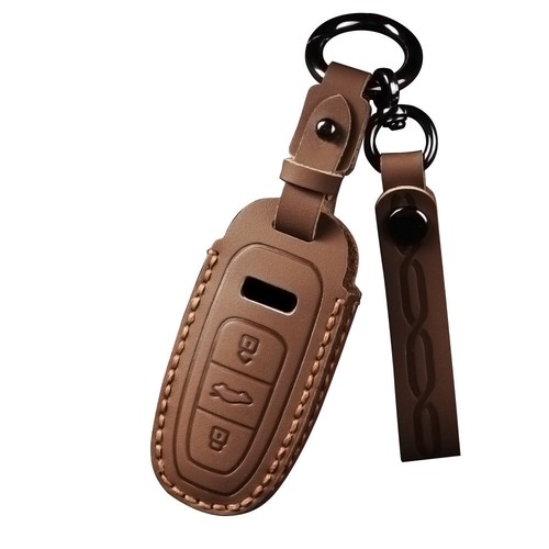 For Audi A7 A8 A6L A3 Q5 Q7 Q8 E-Tron Leather Key Fob Case Cover Shell Protector - Picture 3 of 16