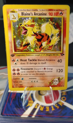 Pokemon Blaine's Arcanine Holo First edition 1/132 HP - Picture 1 of 2