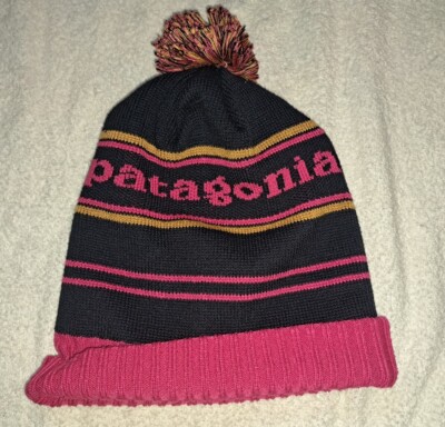 Vintage Patagonia Knit Ski Beanie Hat Pink Pom Pom Patagonia Vintage Town Beanie | Skis.com main image 3