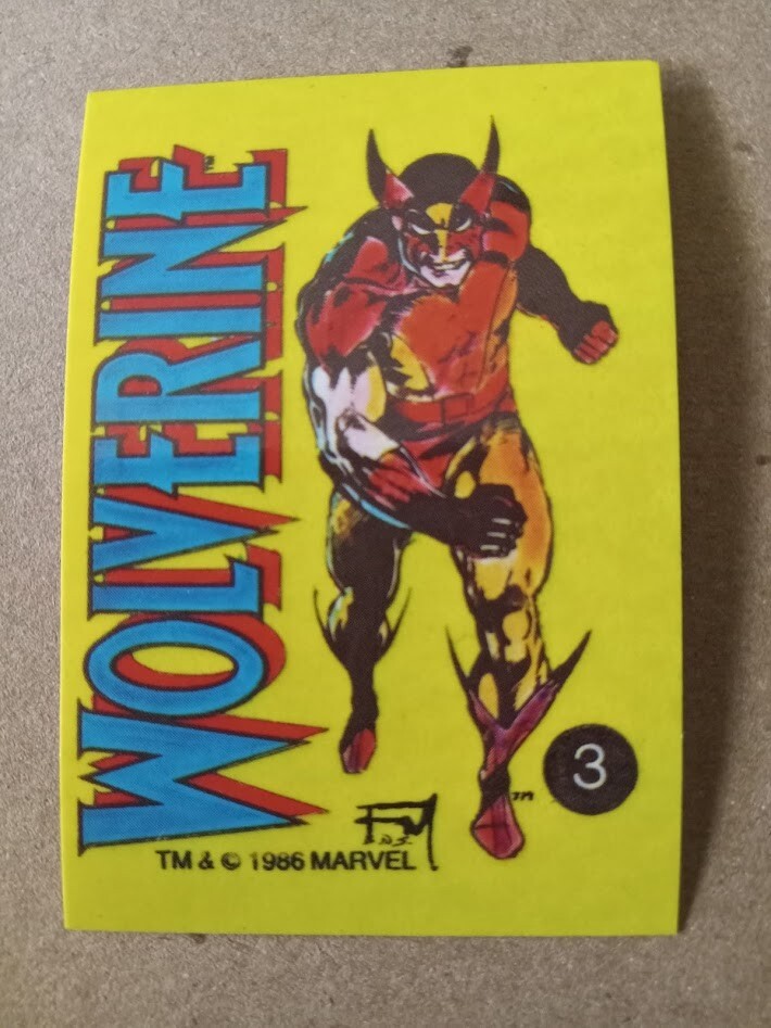 Wolverine #3 sticker 1986 Marvel Universe Series 1 Collection EXCELLANT Cond.