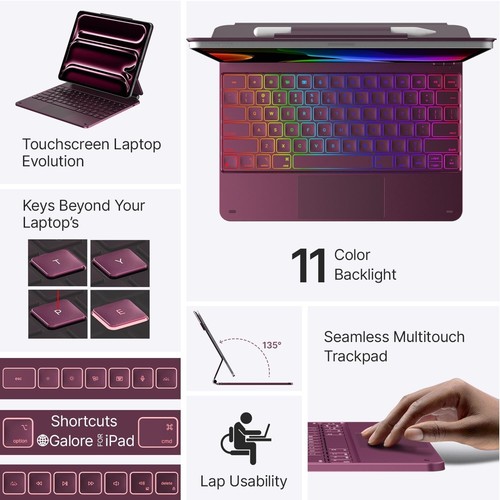 typecase Keyboard Case for iPad Pro 13-inch (M4) 2024 Raspberry - Picture 3 of 8