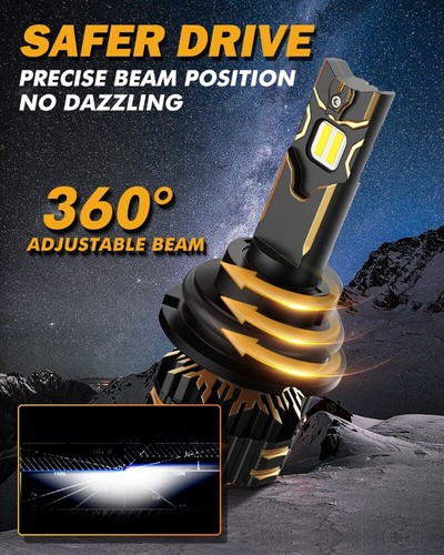 AUXBEAM 9004 LED Headlight Bulbs Hi/Lo Beam for Ford F-150 F-250 F-350 1987-1991 - Picture 5 of 12
