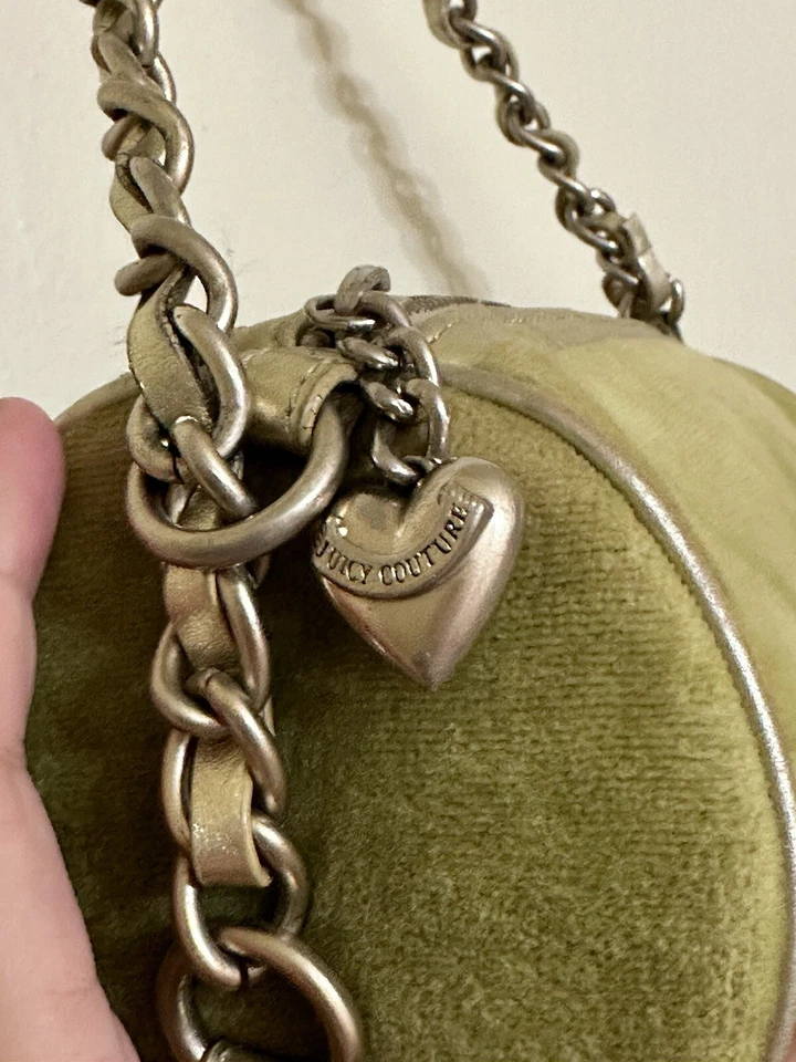 Bolso Cartera Juicy Couture Y2K Terciopelo Verde Scottie Perro Barril Tootsie Roll Foto 3 de 4