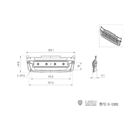 Luz LED delantera para camión tractor de radiocontrol LESU Tamiya 1/14 hágalo usted mismo modelo R620 R470 - Imagen 2 de 2